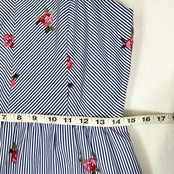 EVERLY Floral Spaghetti Strap Striped Mini Sundress M Coquette Girl Cottagecore - Picture 13 of 14